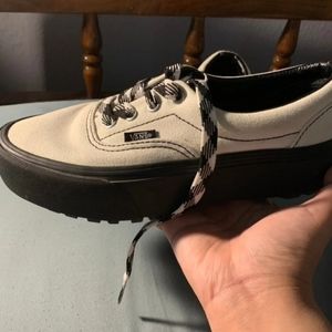Platform White Vans--like new